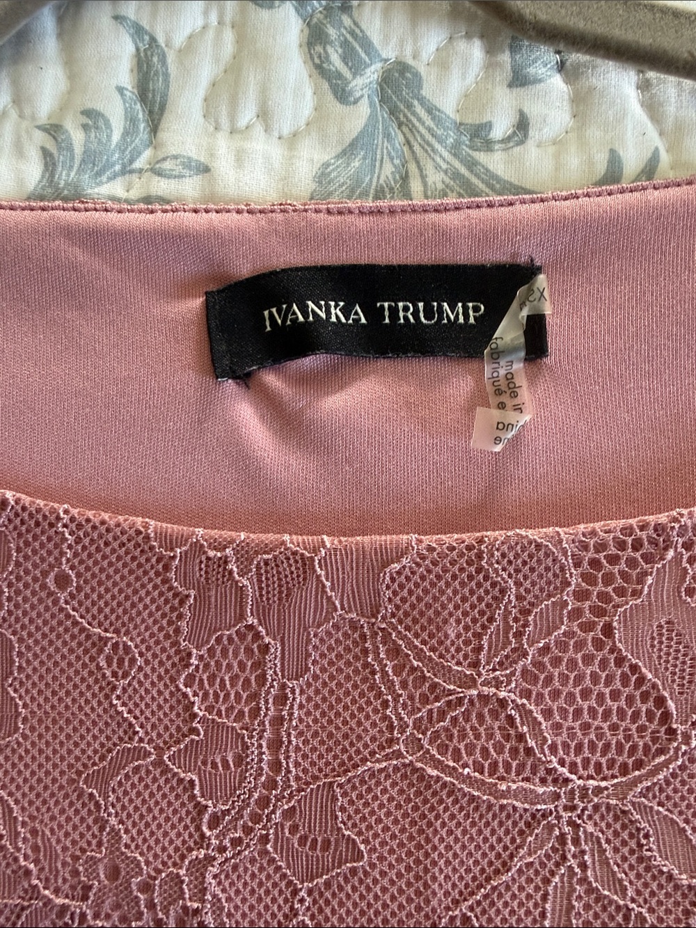 Ivanka Trump Dusty Rose Lace-Front Tank Chemise